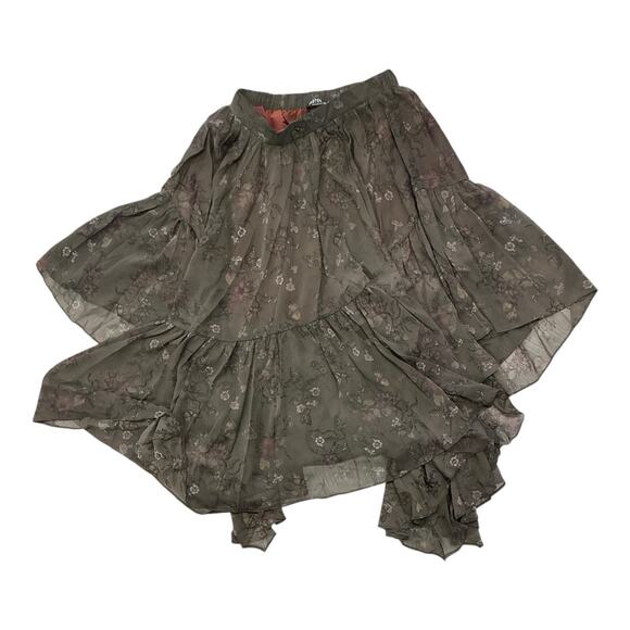 Disturbia Arnora Chiffon Handkerchief Hem Midaxi Skirt Black US Size 10 Gothic - Picture 1 of 5